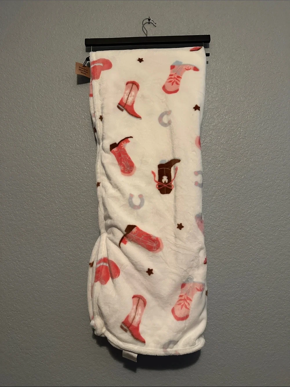 New Wrangler Western Cowgirl Boots Oversized Plush Blanket 60”x70”